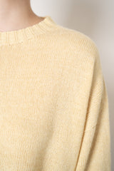 Fabiana Filippi Wool Viscose Knit Dropped Shoulder Sweater in Yellow