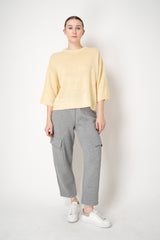 Fabiana Filippi Wool Viscose Knit Dropped Shoulder Sweater in Yellow