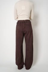 Rag & Bone Miramar Pull-On Style Drawstring Wide Leg Pants in Chocolate Brown