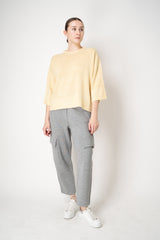 Fabiana Filippi Wool Viscose Knit Dropped Shoulder Sweater in Yellow