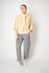 Fabiana Filippi Wool Viscose Knit Dropped Shoulder Sweater in Yellow