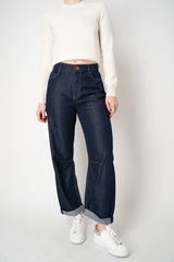 Rag & Bone Featherweight Stevie Slim Tapered Barrel Jeans in Dark Blue Wash