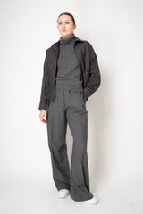D. Exterior Cropped Faux Suede Bomber Jacket in Anthracite