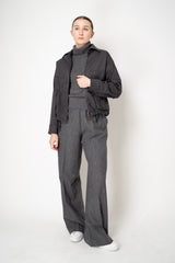 D. Exterior Cropped Faux Suede Bomber Jacket in Anthracite