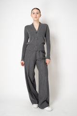 Fabiana Filippi Cashmere V-Neck Cardigan with Filo Diamante Details in Grey
