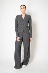 Fabiana Filippi Cashmere V-Neck Cardigan with Filo Diamante Details in Grey