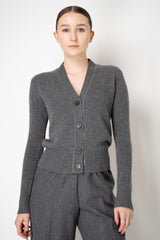 Fabiana Filippi Cashmere V-Neck Cardigan with Filo Diamante Details in Grey