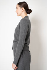 Fabiana Filippi Cashmere V-Neck Cardigan with Filo Diamante Details in Grey