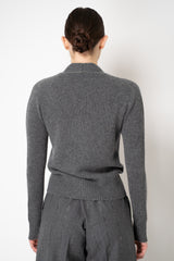 Fabiana Filippi Cashmere V-Neck Cardigan with Filo Diamante Details in Grey