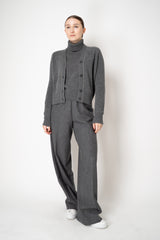 Fabiana Filippi Cashmere V-Neck Cardigan with Filo Diamante Details in Grey