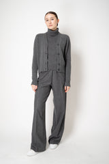 Fabiana Filippi Cashmere V-Neck Cardigan with Filo Diamante Details in Grey