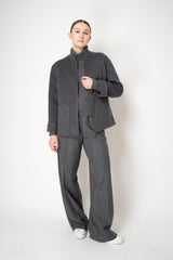Fabiana Filippi Wool Cashmere Bomber Jacket with Knit Collar in Grey