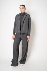 Fabiana Filippi Sequin Knitted Fabric Hooded Padded Vest in Grey
