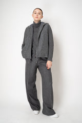 Fabiana Filippi Sequin Knitted Fabric Hooded Padded Vest in Grey