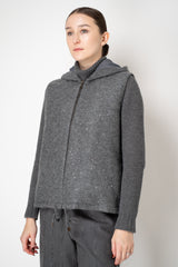 Fabiana Filippi Sequin Knitted Fabric Hooded Padded Vest in Grey