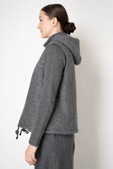 Fabiana Filippi Sequin Knitted Fabric Hooded Padded Vest in Grey