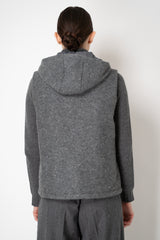 Fabiana Filippi Sequin Knitted Fabric Hooded Padded Vest in Grey