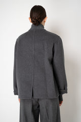 Fabiana Filippi Wool Cashmere Bomber Jacket with Knit Collar in Grey
