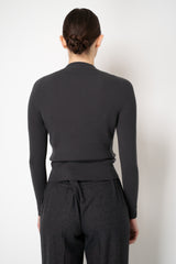 D. Exterior V-neck Knit Sequin Pullover in Anthracite