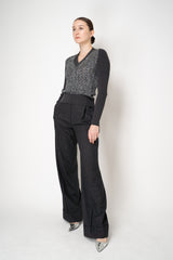 D. Exterior V-neck Knit Sequin Pullover in Anthracite