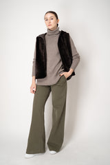 Manzoni 24 Lamb Shearling Hooded Vest in Espresso