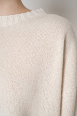 Fabiana Filippi Wool Viscose Knit Dropped Shoulder Sweater in Off-White