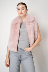 Manzoni 24 Fluffy Brushed Cashmere Vest in Pink