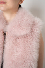 Manzoni 24 Fluffy Brushed Cashmere Vest in Pink
