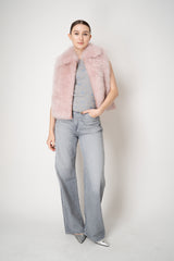 Manzoni 24 Fluffy Brushed Cashmere Vest in Pink