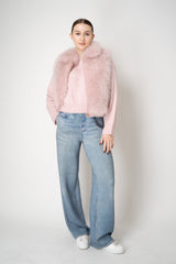 Manzoni 24 Fluffy Brushed Cashmere Vest in Pink