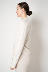 Fabiana Filippi Cashmere V-Neck Cardigan with Filo Diamante Details in Off-White