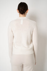 Fabiana Filippi Cashmere V-Neck Cardigan with Filo Diamante Details in Off-White