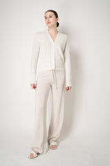 Fabiana Filippi Cashmere V-Neck Cardigan with Filo Diamante Details in Off-White