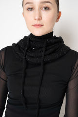 Fabiana Filippi Sequin Knitted Balaclava in Black
