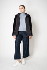 Rocco Ragni Reversible Hooded Shearling Coat with Side Straps in Anthracite