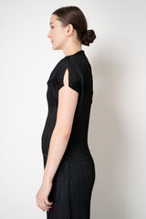 Pleats Please Issey Miyake Leap Asymmetric Top in Black