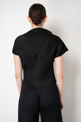 Pleats Please Issey Miyake Leap Asymmetric Top in Black