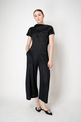 Pleats Please Issey Miyake Leap Asymmetric Top in Black