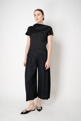 Pleats Please Issey Miyake Leap Asymmetric Top in Black