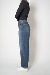 Rag & Bone Miramar Ankle Length Wide Leg Pull-On Pants in Medium Blue Wash