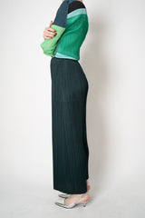 Pleats Please Issey Miyake Monthly Colors: October Wide Leg Pants in Dark Green