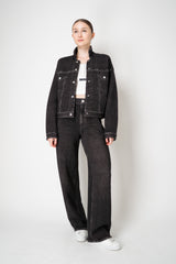 Rag & Bone Miramar Mallow Trucker Scuba Jacket in Black Wash