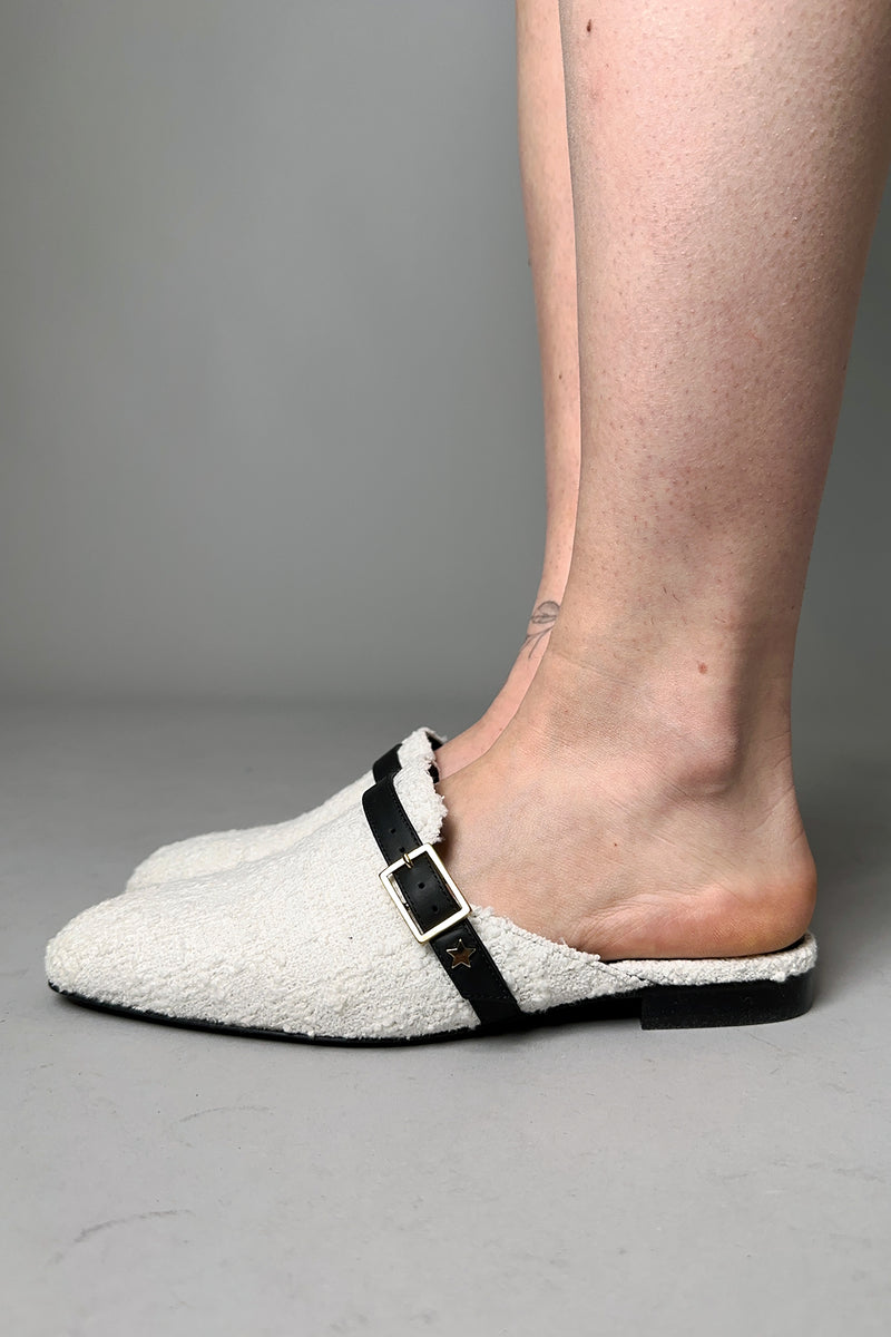 Lorena Antoniazzi Tweed Loafers in White- Ashia Mode- Vancouver, BC
