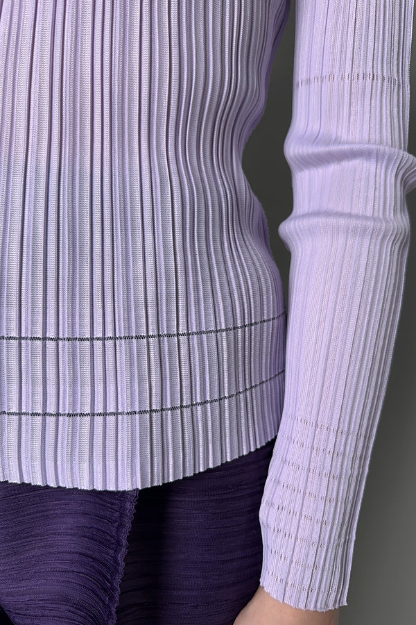 Pleats Please Issey Miyake Soft Pleats Shirt in Light Purple- Ashia Mode- Vancouver, BC