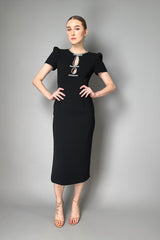 Self-Portrait Crepe "Diamante" Midi Dress Vancouver. Shop Online or in Store. 