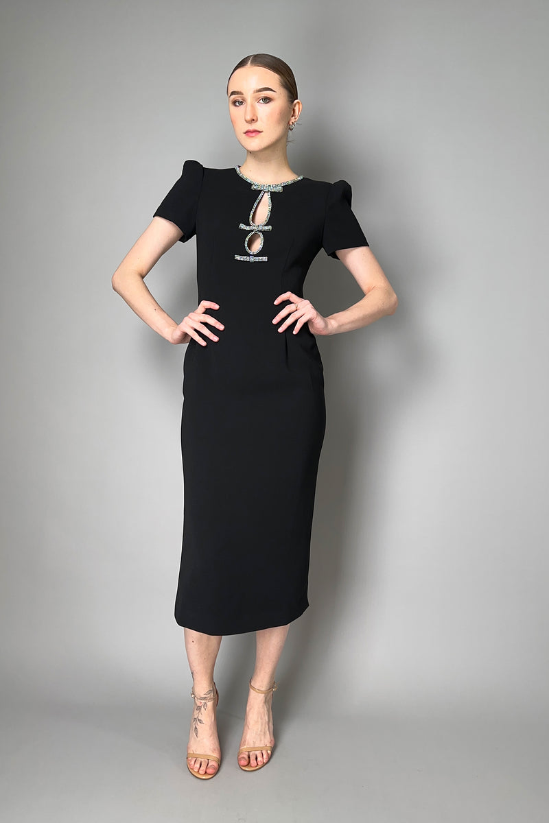 Self-Portrait Crepe "Diamante" Midi Dress