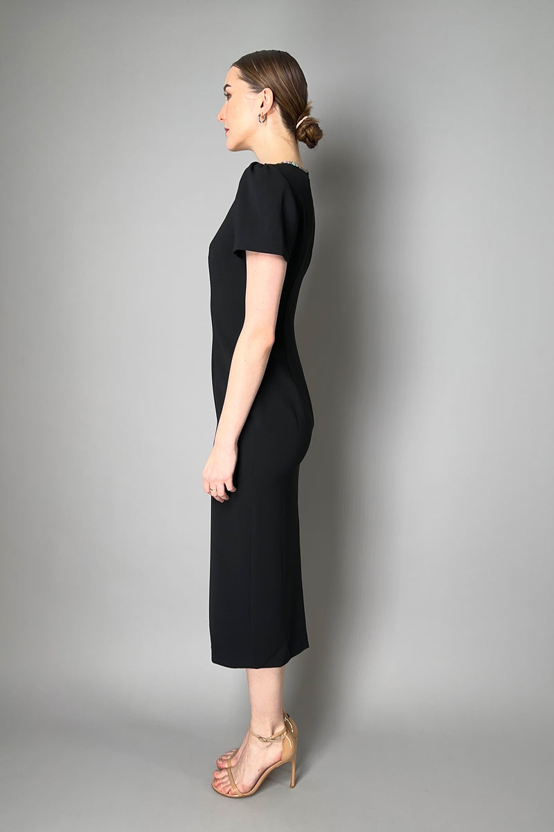 Self-Portrait Crepe "Diamante" Midi Dress