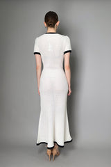 Self-Portrait Contrast Trim Crochet Midi Dress in White Vancouver. Shop Online or in Store.