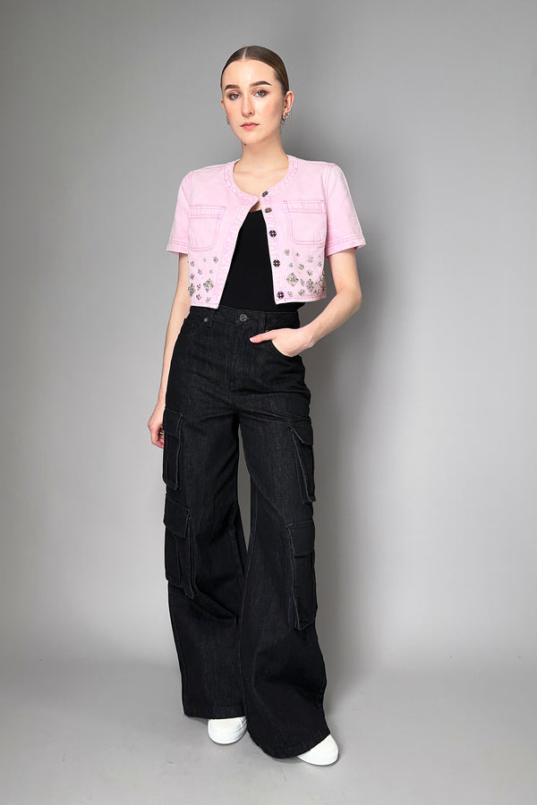 Self-Portrait Cargo Jeans in Black Vancouver. Shop Online or in Store.