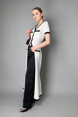 Self-Portrait Contrast Trim Crochet Midi Dress in White Vancouver. Shop Online or in Store.